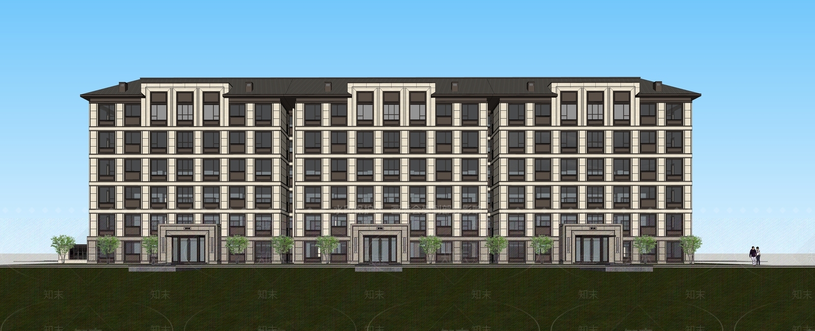 现代多层住宅SU模型下载【ID:1138511500】