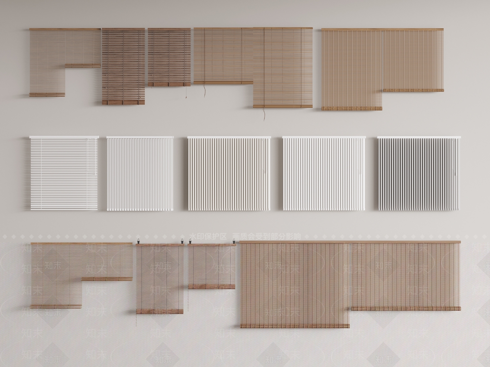 新中式竹帘3D模型下载【ID:1138512404】