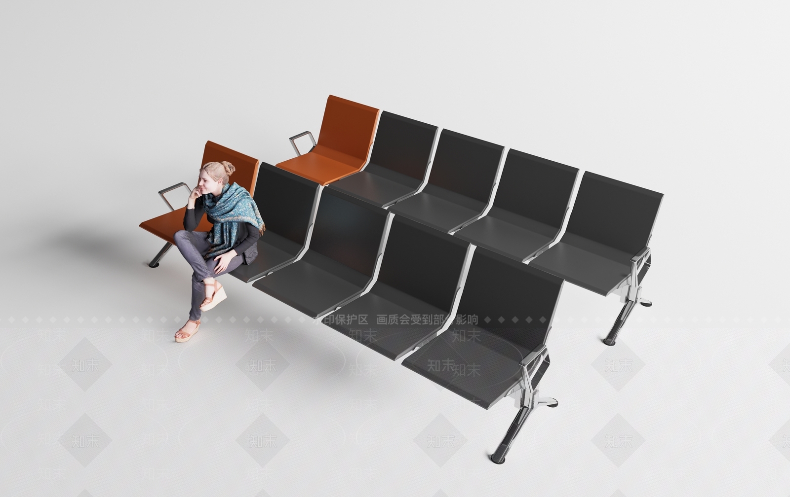 现代大厅等候椅3D模型下载【ID:1138513481】