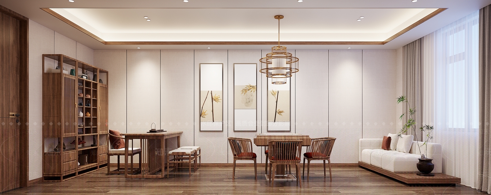 新中式麻将房3D模型下载【ID:1138547002】