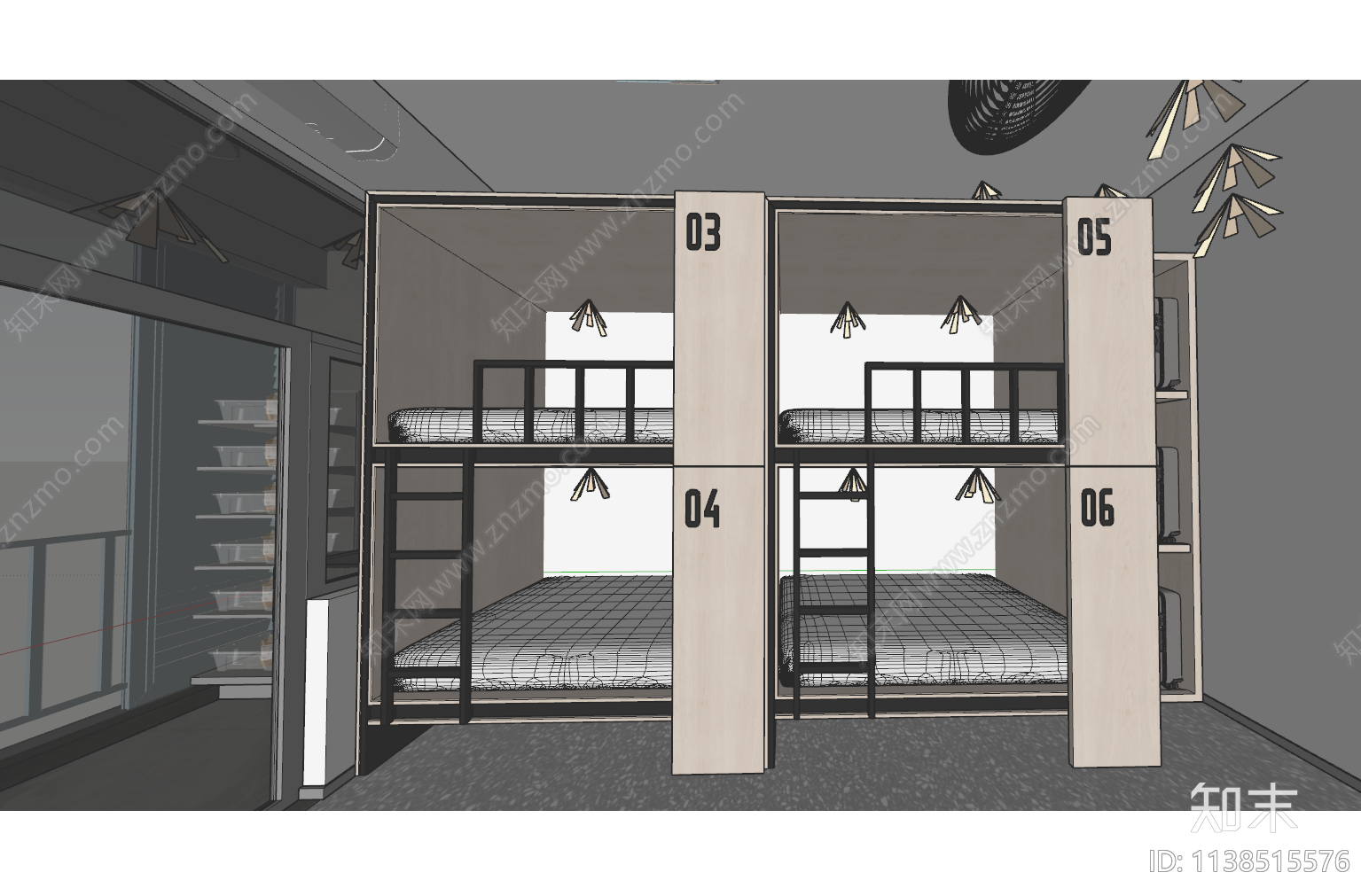 现代学校宿舍SU模型下载【ID:1138515576】