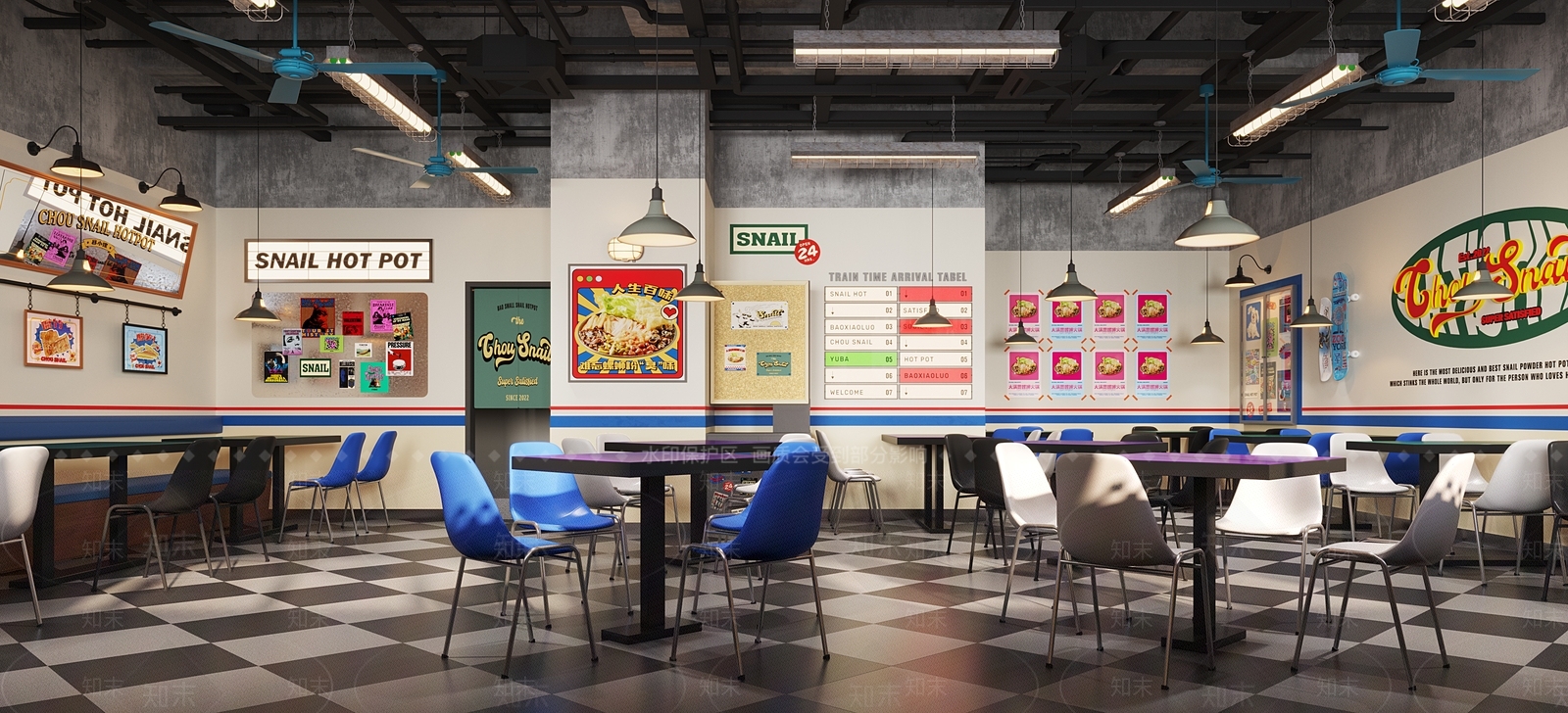 工业风火锅店3D模型下载【ID:1138516991】