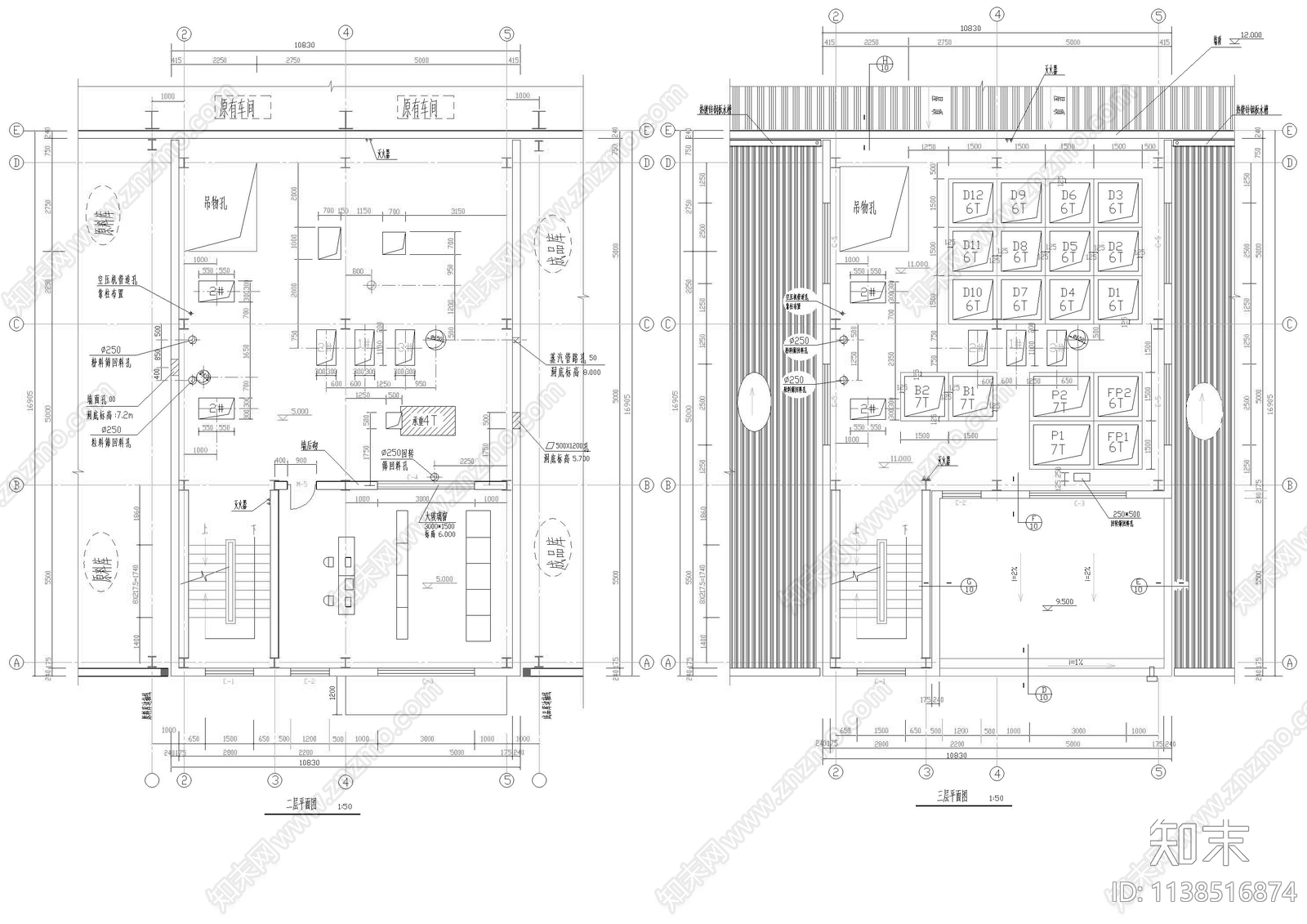 饲料公司仓储设备结构cad施工图下载【ID:1138516874】