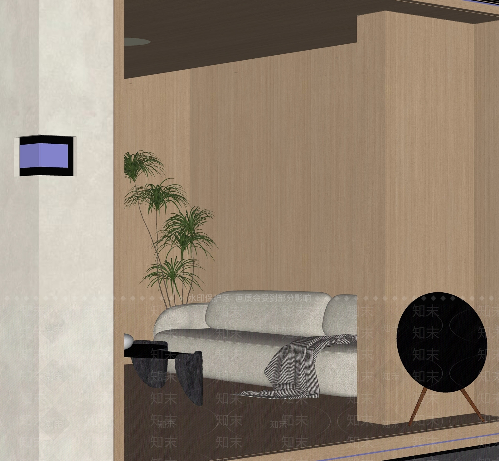 现代原木风影音室SU模型下载【ID:1138518883】