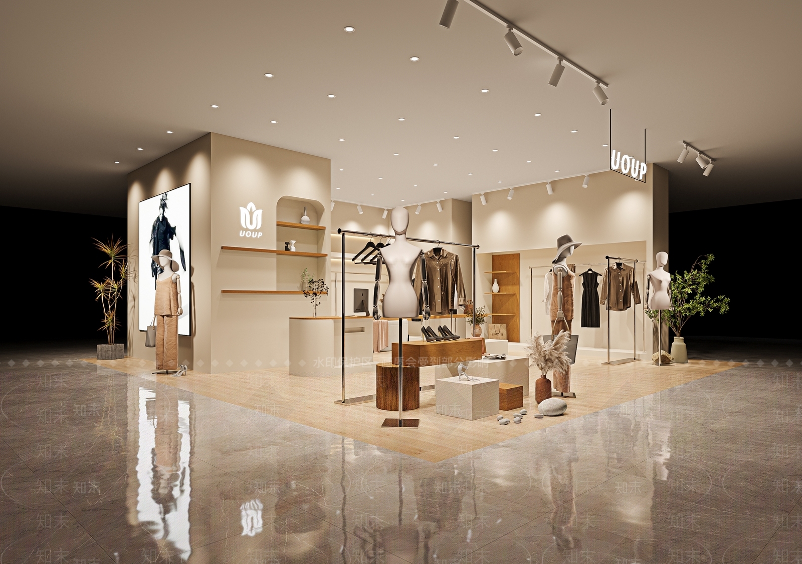 现代服装店3D模型下载【ID:1138538990】_知末3d模型网