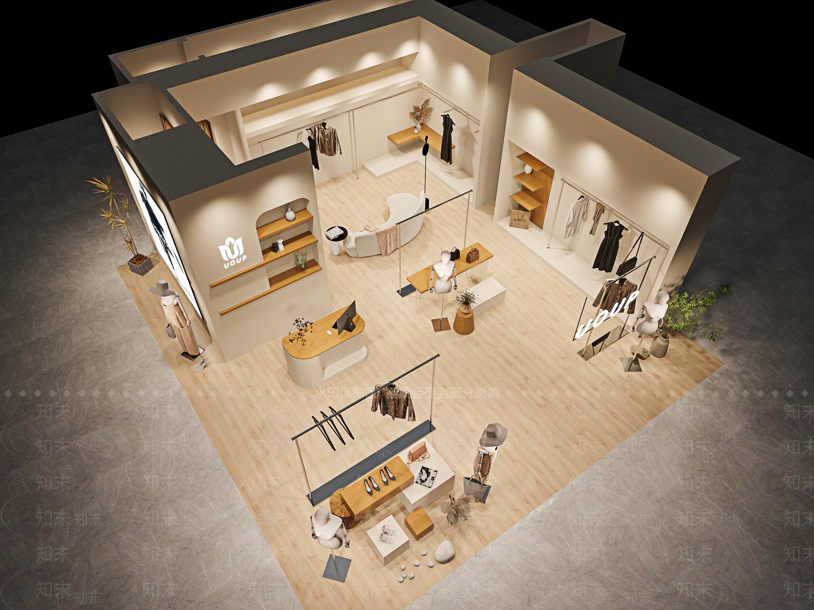 现代服装店3D模型下载【ID:1138538990】_知末3d模型网
