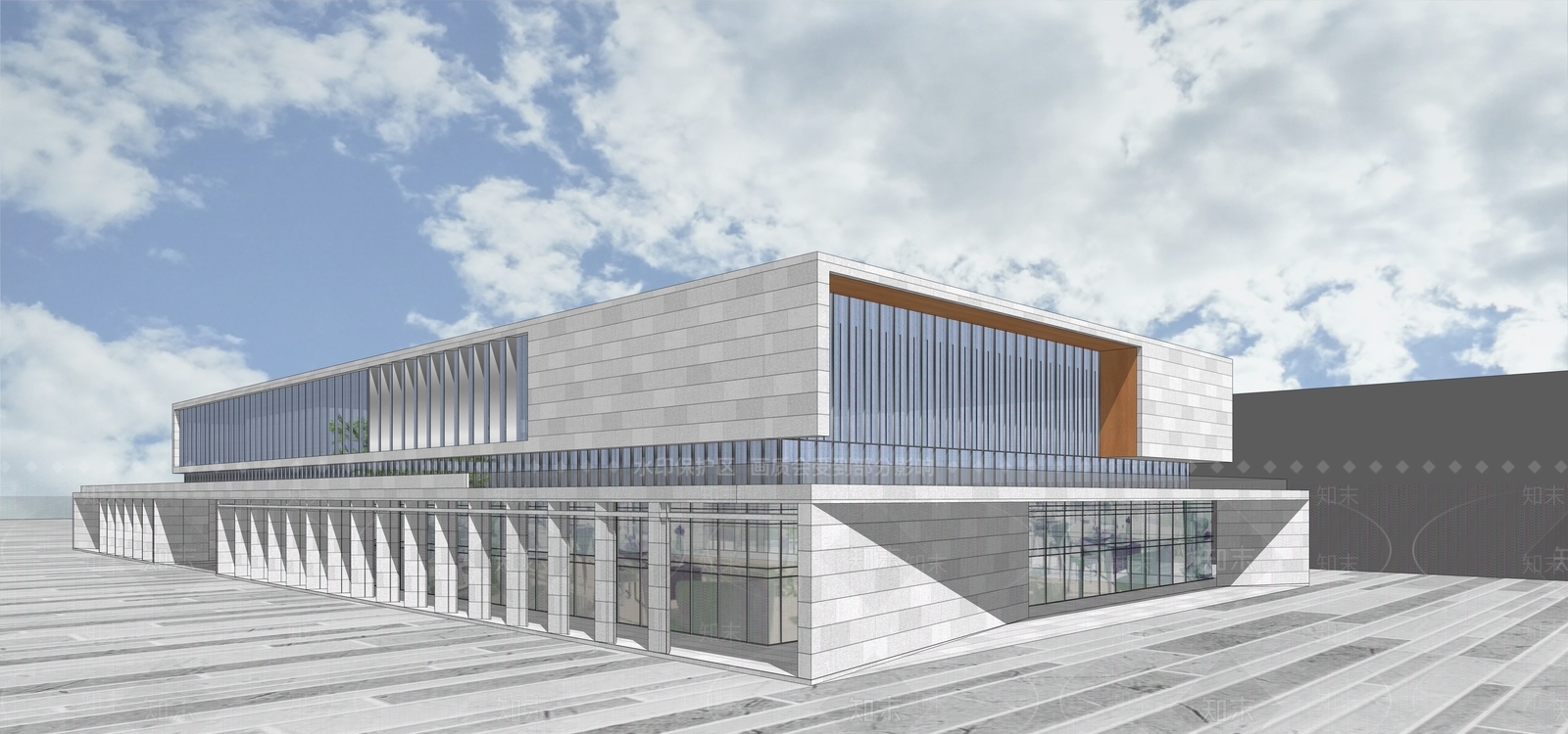 现代展览建筑SU模型下载【ID:1138522797】