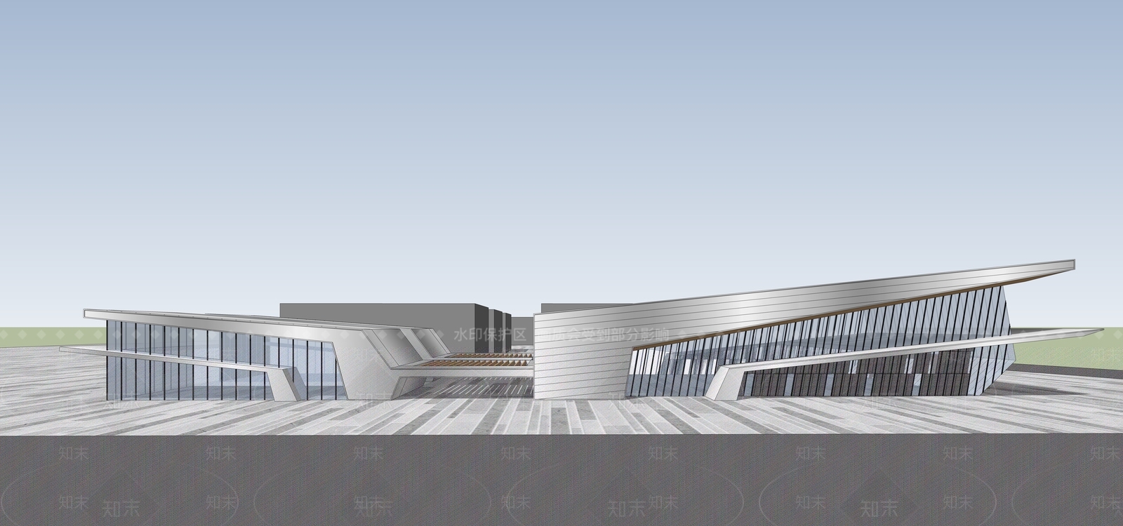 现代展览建筑SU模型下载【ID:1138523626】