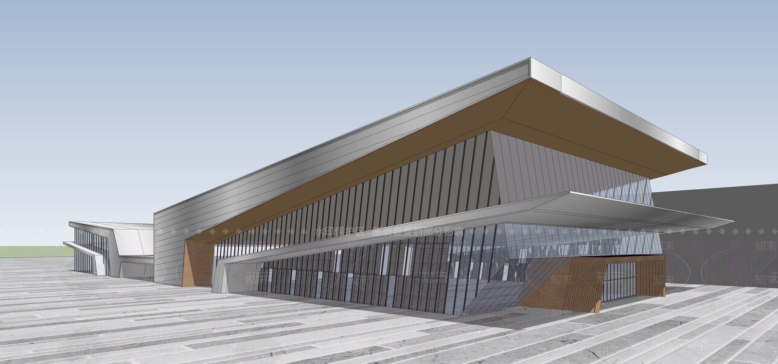 现代展览建筑SU模型下载【ID:1138523626】