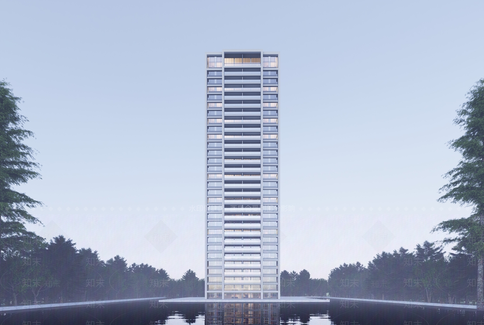 现代高层住宅SU模型下载【ID:1138524887】