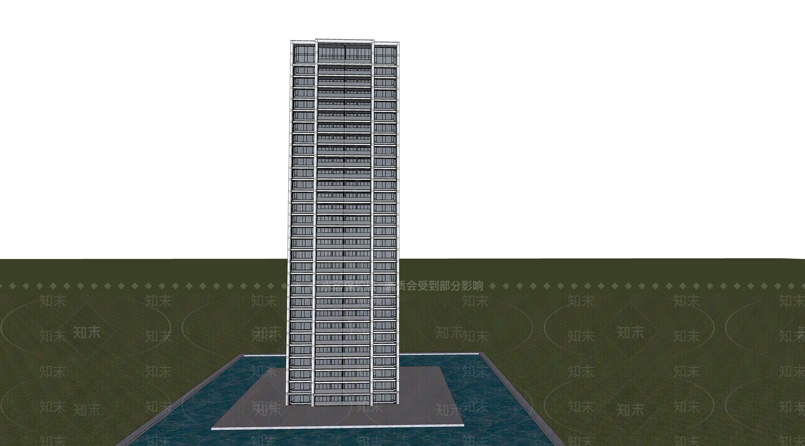 现代高层住宅SU模型下载【ID:1138524887】