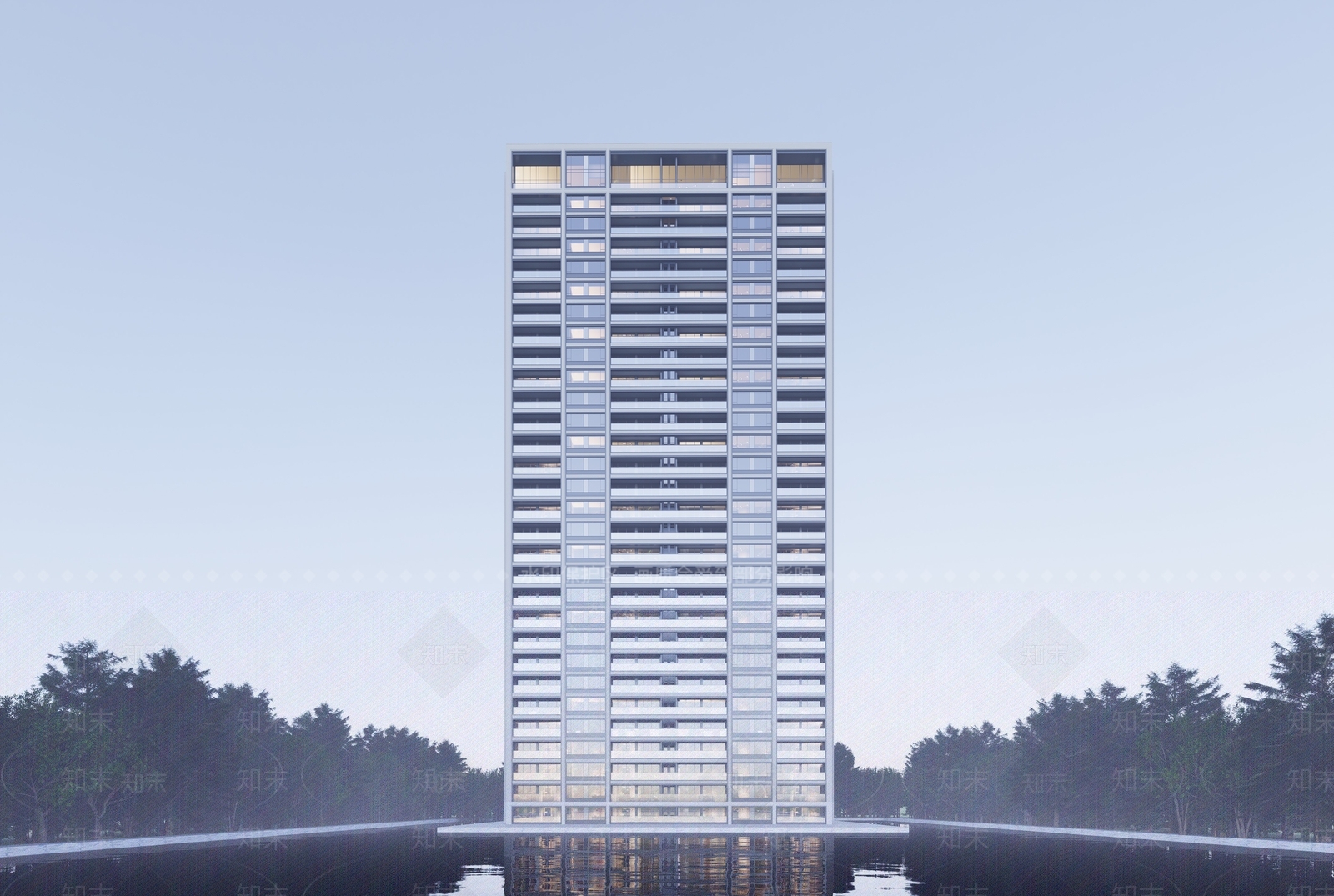 现代高层住宅SU模型下载【ID:1138524909】