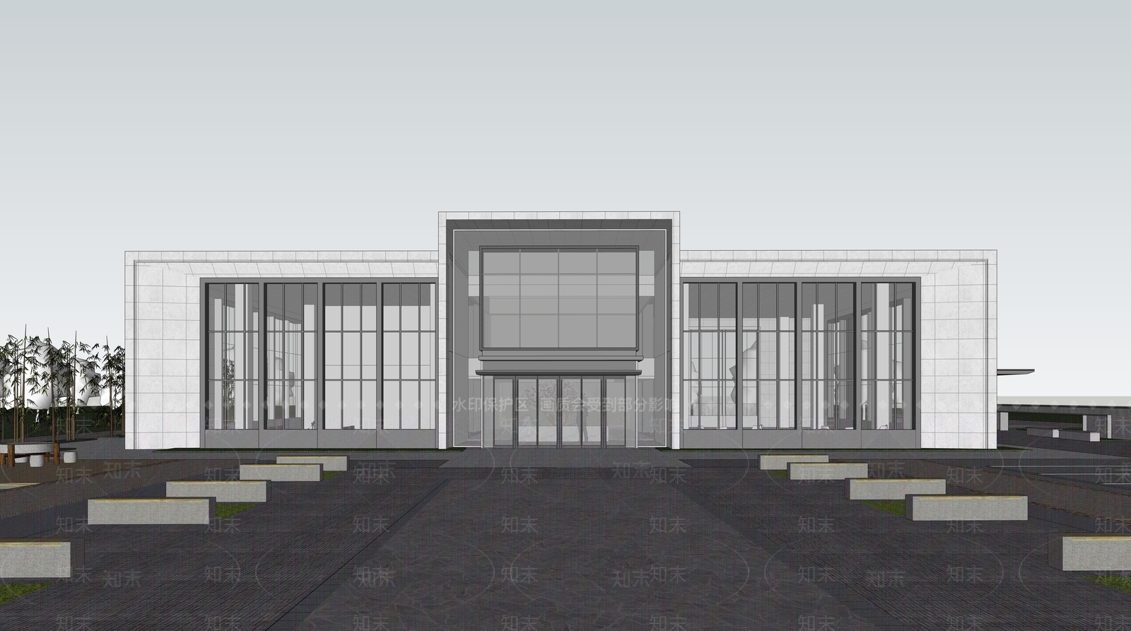现代党建展厅SU模型下载【ID:1138531248】