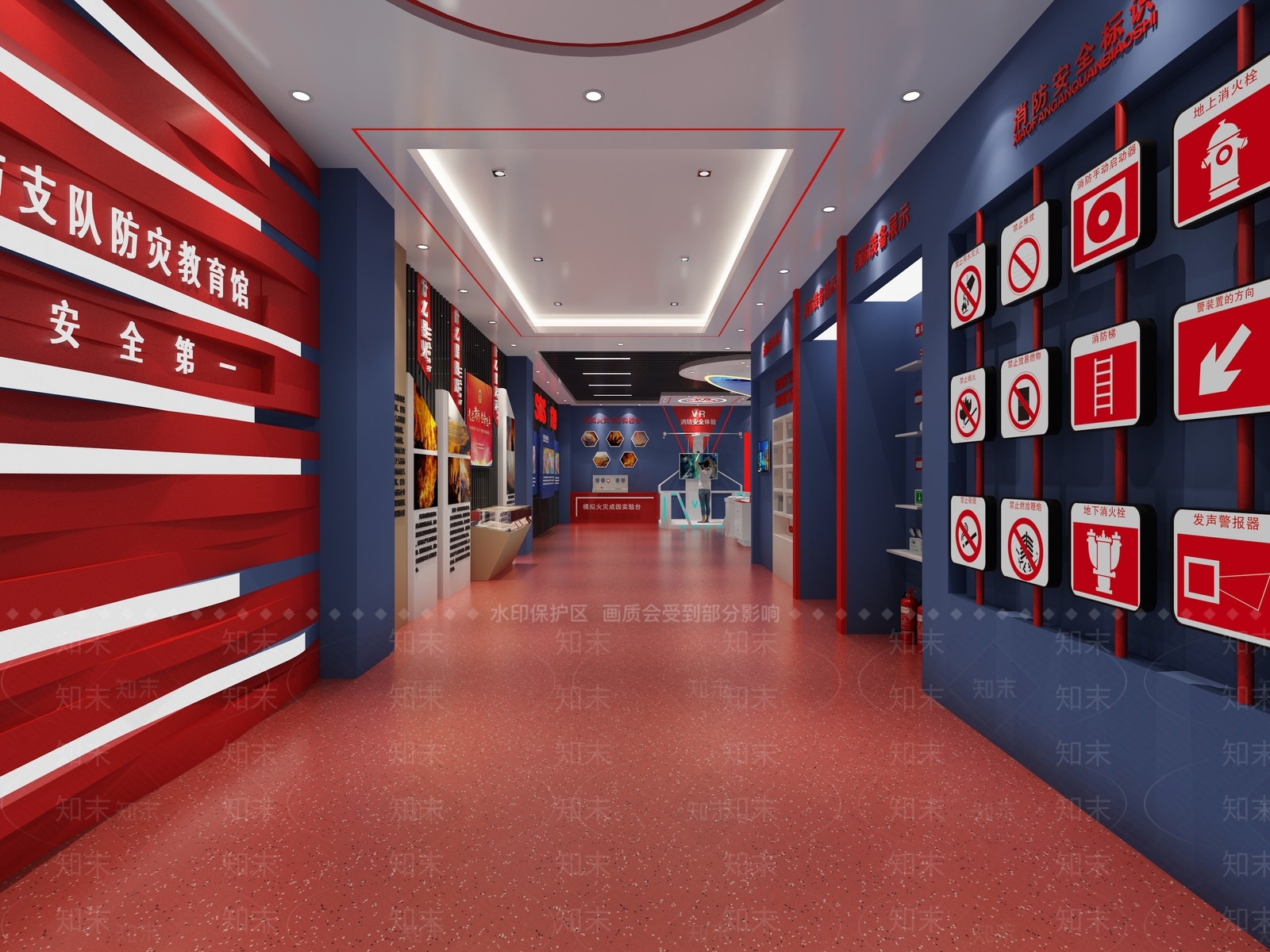 现代消防展厅3D模型下载【ID:1138534249】