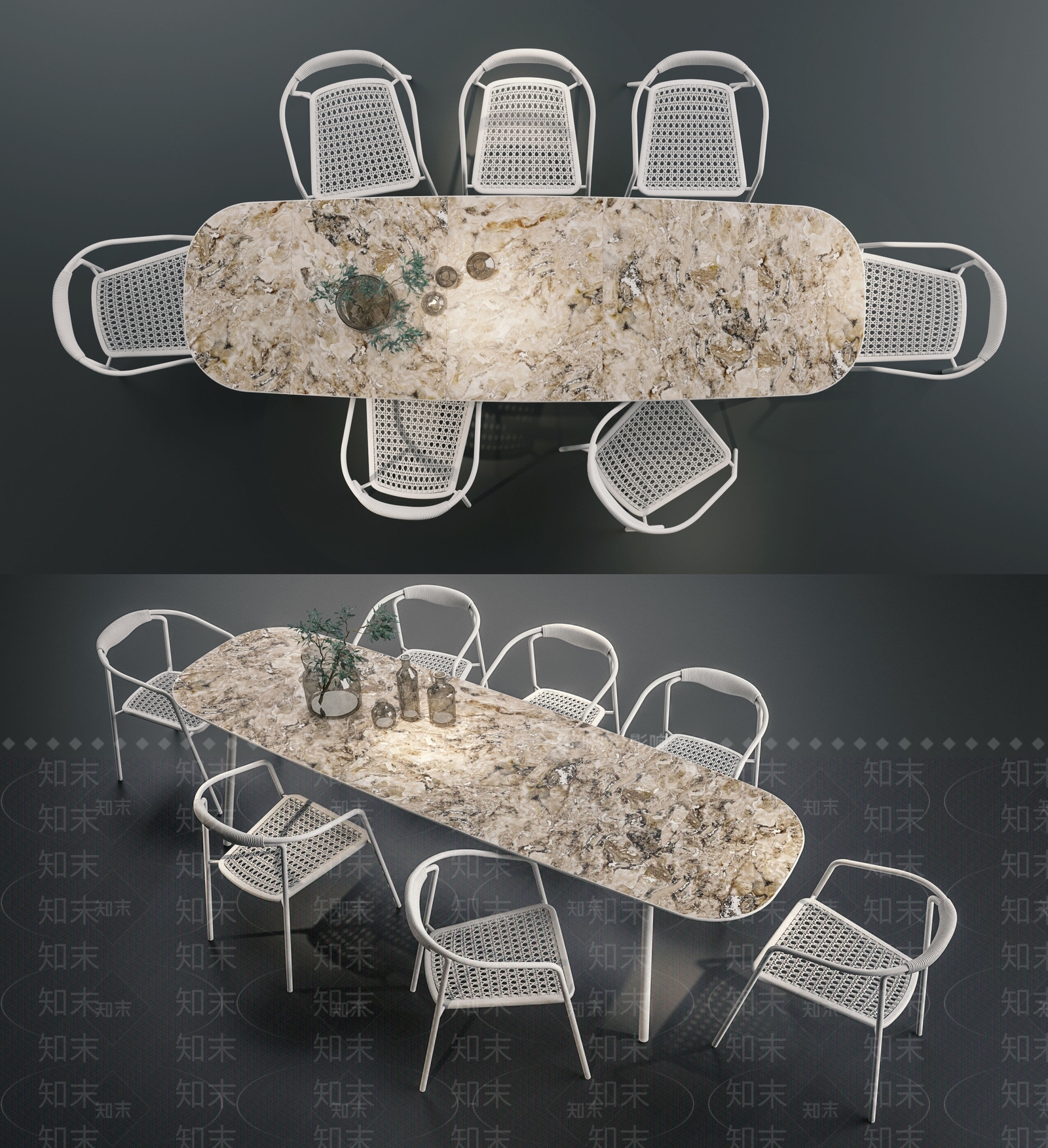 Manutti现代户外桌椅组合3D模型下载【ID:1138534549】