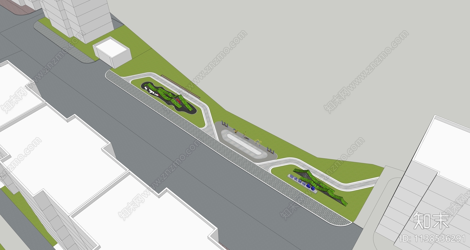 现代口袋公园SU模型下载【ID:1138536291】