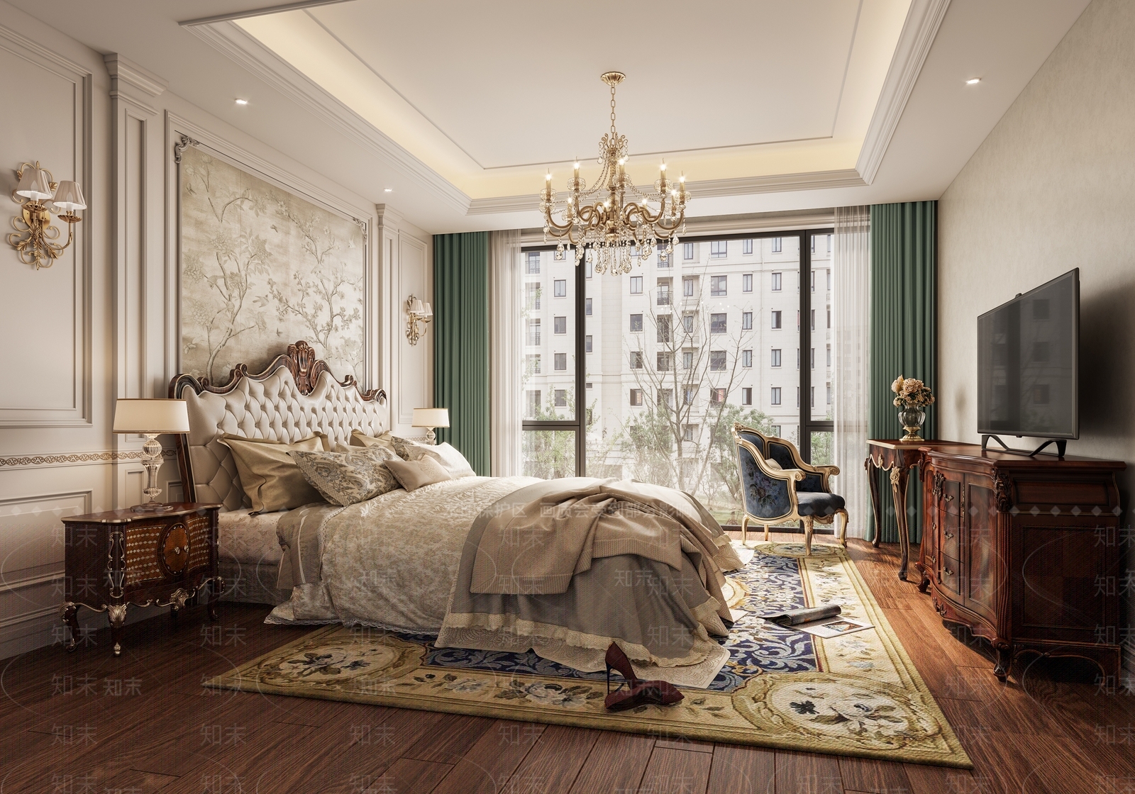 欧式古典卧室3D模型下载【ID:1138539195】