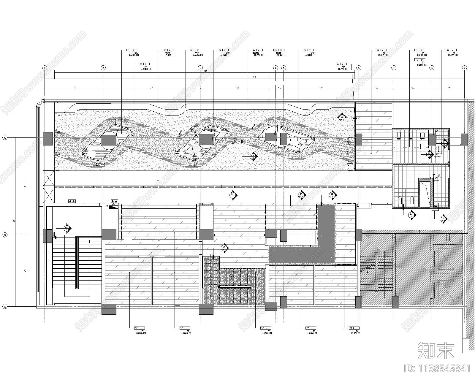 杭州建设银行中山支行cad施工图下载【ID:1138545341】