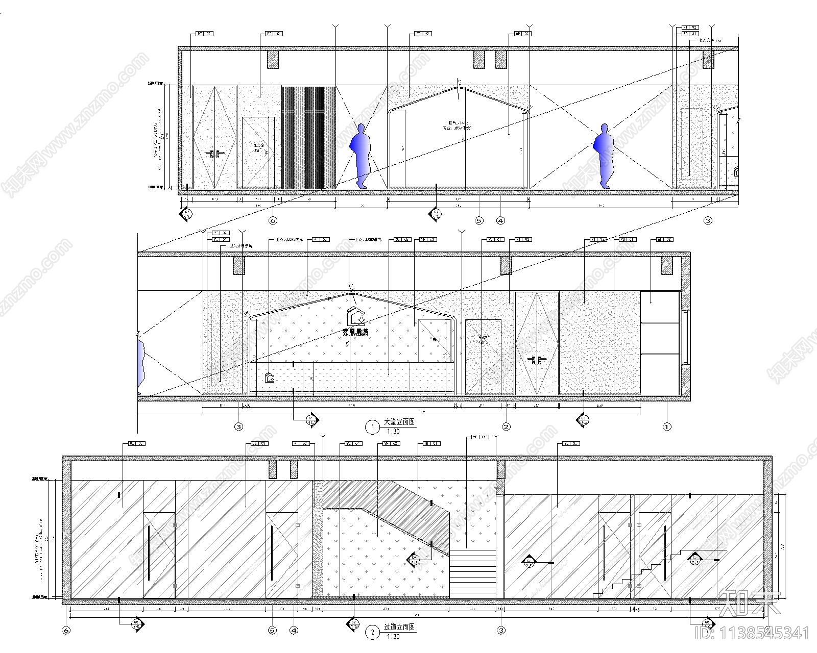 杭州建设银行中山支行cad施工图下载【ID:1138545341】