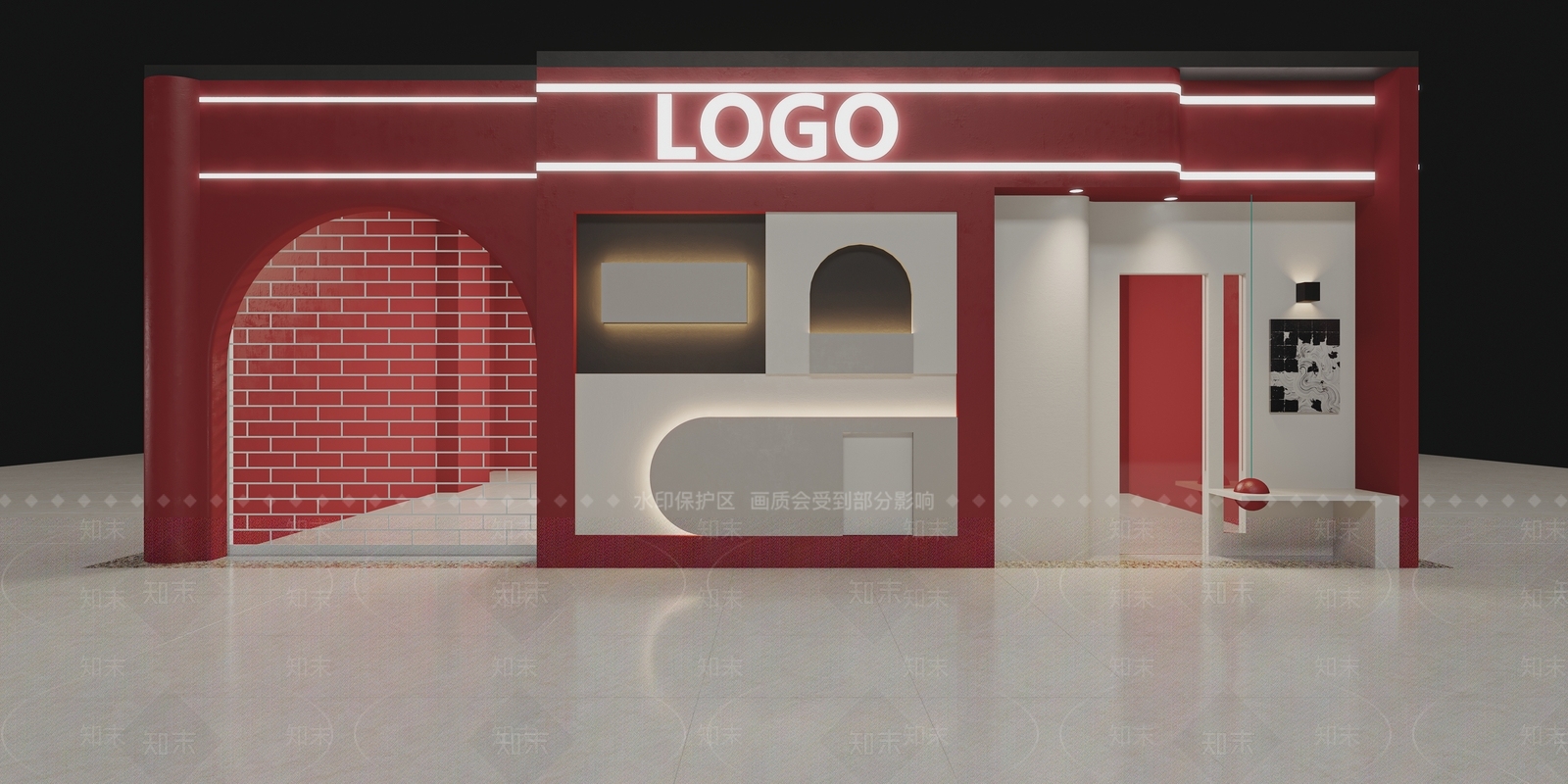 现代服装店门头门面3D模型下载【ID:1138547651】