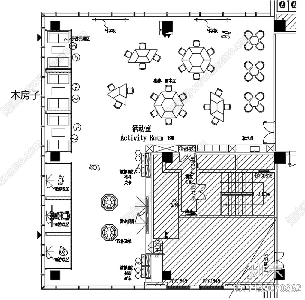 vivo办公楼健身层施工图下载【ID:1139070862】