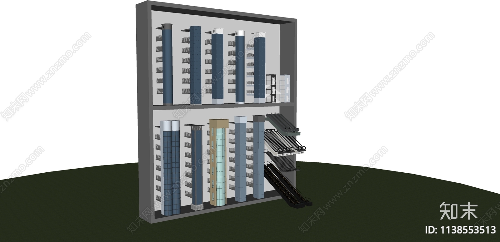 现代室外电梯间SU模型下载【ID:1138553513】