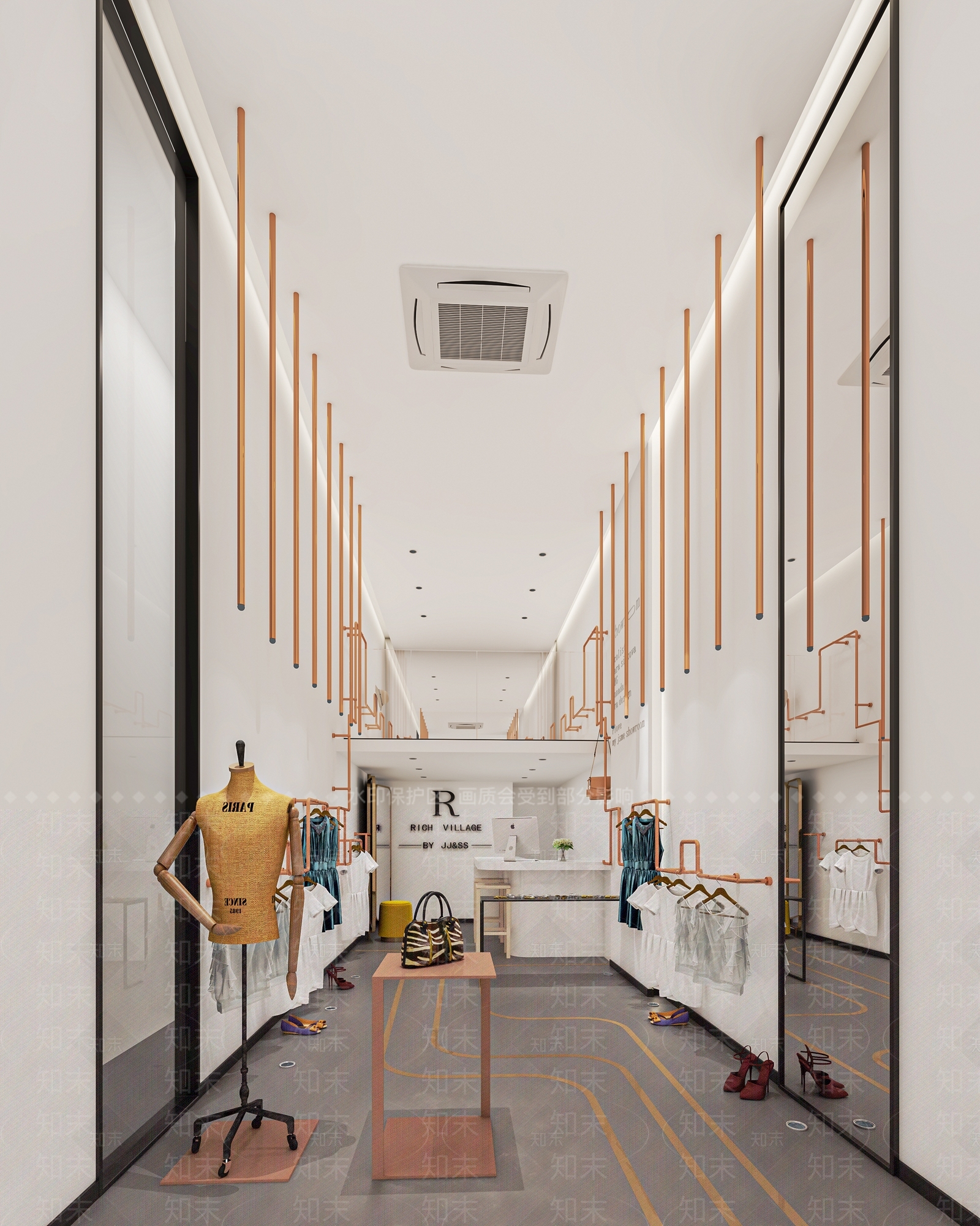现代服装店SU模型下载【ID:1138555393】