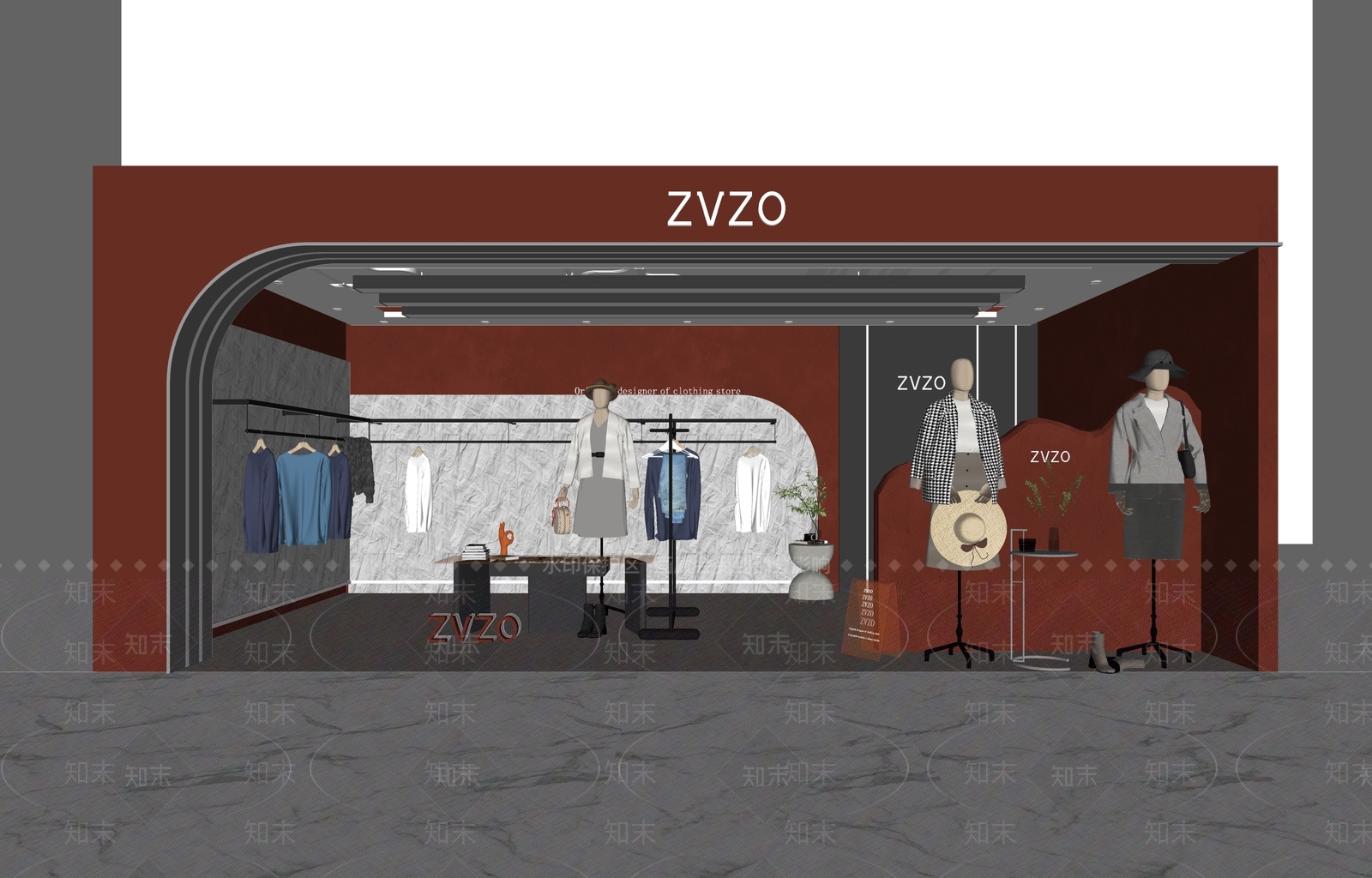 现代服装店SU模型下载【ID:1138555520】