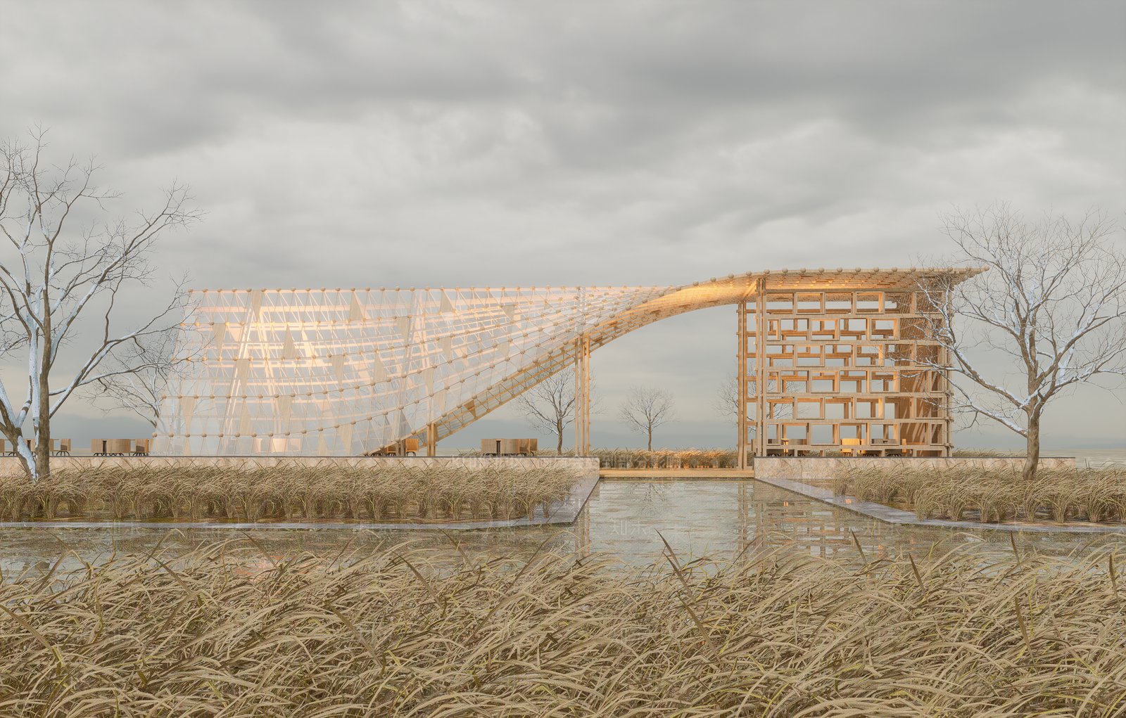 新中式景观室外茶室SU模型下载【ID:1138555241】