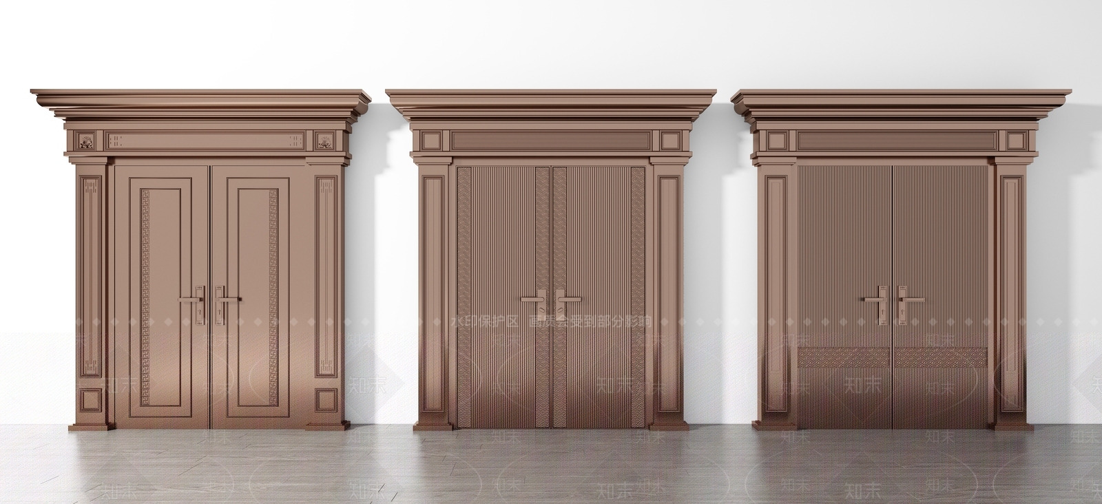 欧式古典入户大门3D模型下载【ID:1138556272】