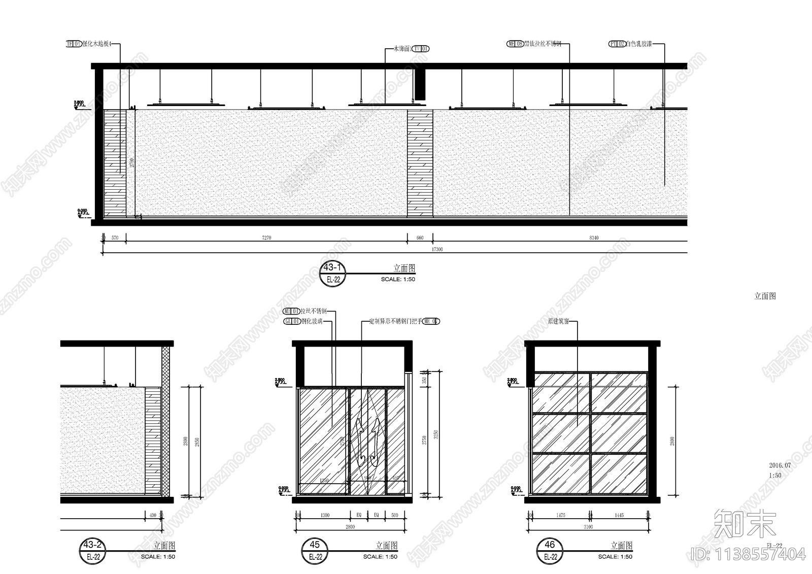 健身房室内装修cad施工图下载【ID:1138557404】