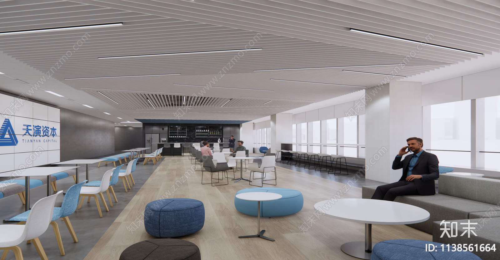 现代上海企业办公室效果图施工图下载【ID:1138561664】