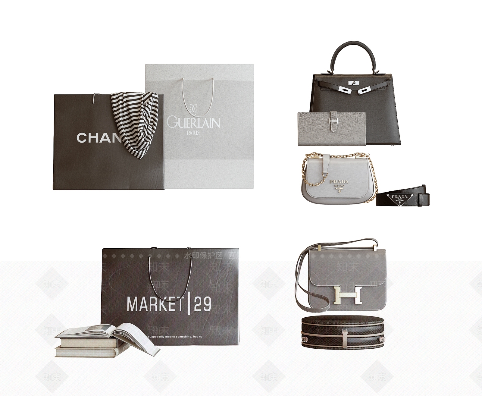 箱包纸袋SU模型下载【ID:1138563010】