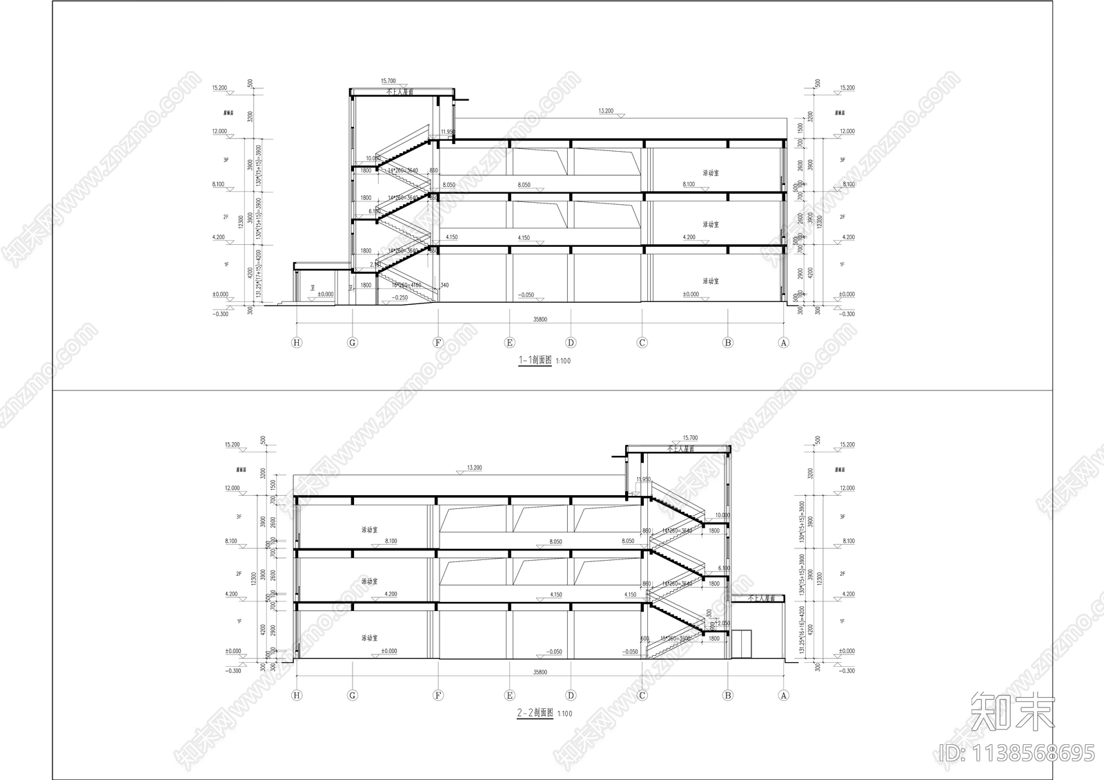 院落式幼儿园建筑结构水电全套cad施工图下载【ID:1138568695】