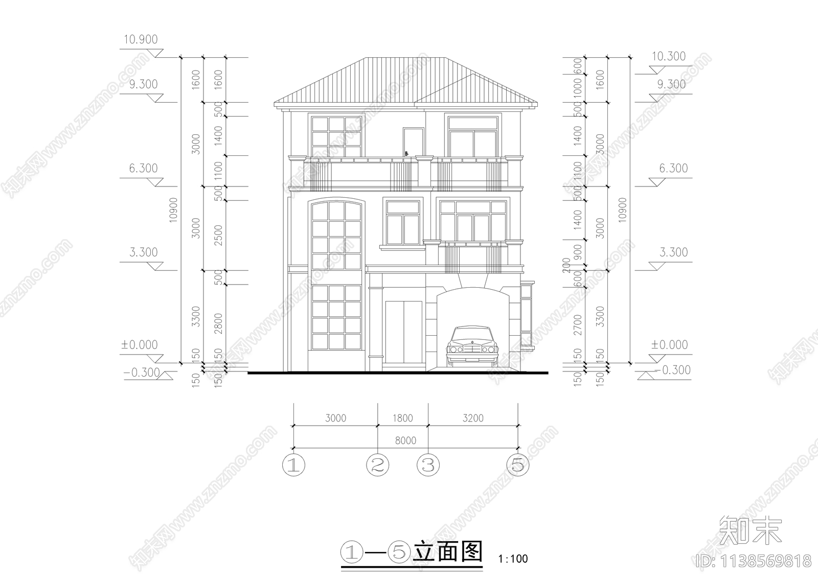 三层乡村自建房建筑施工图下载【ID:1138569818】