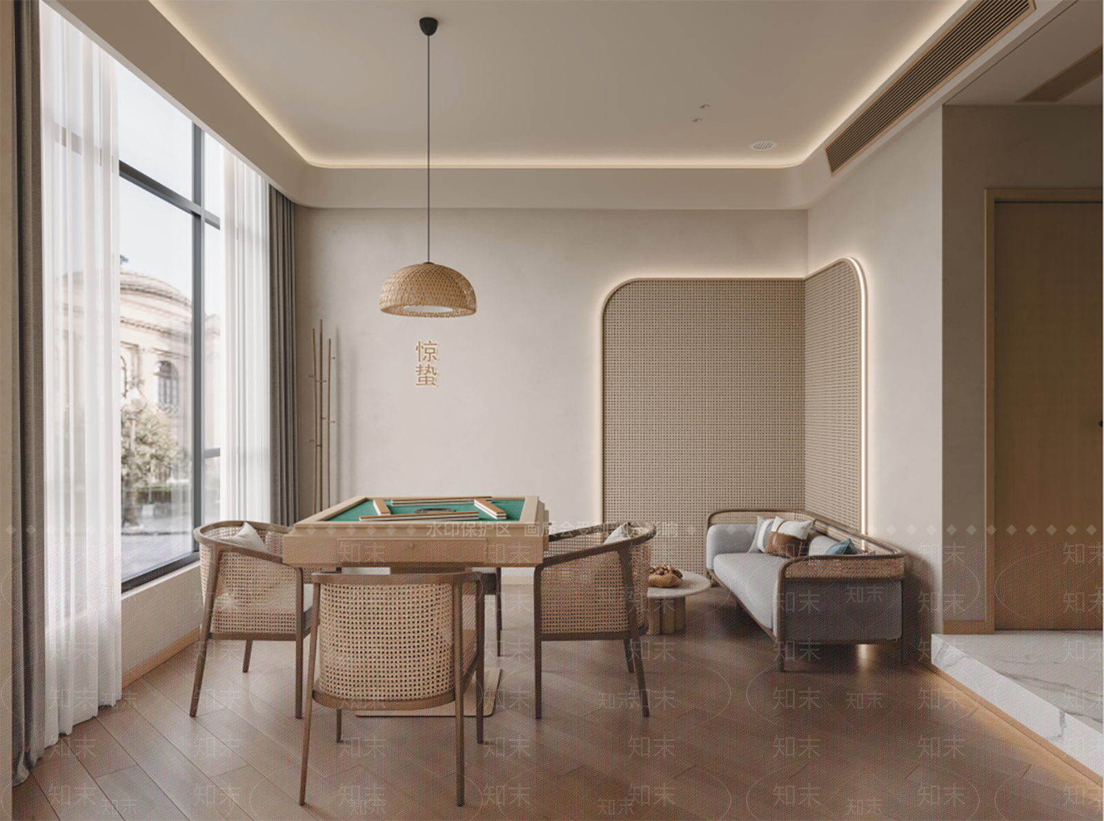 侘寂风棋牌室SU模型下载【ID:1138573719】
