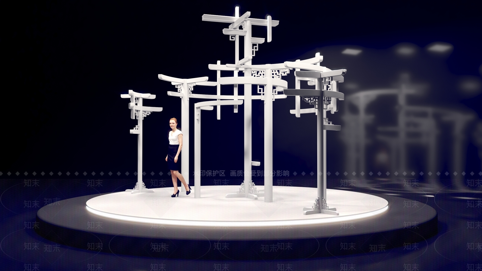 中式艺术装置3D模型下载【ID:1138574468】_知末3d模型网