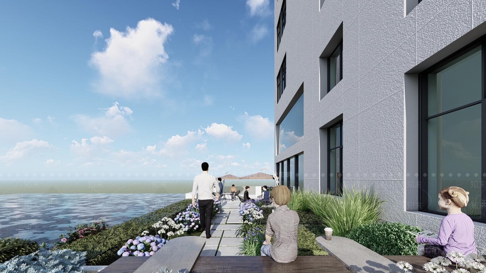 现代办公景观SU模型下载【ID:1138575982】