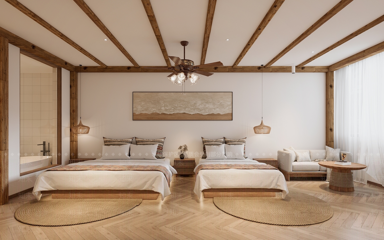 现代酒店民宿亲子间3D模型下载【ID:1138594300】