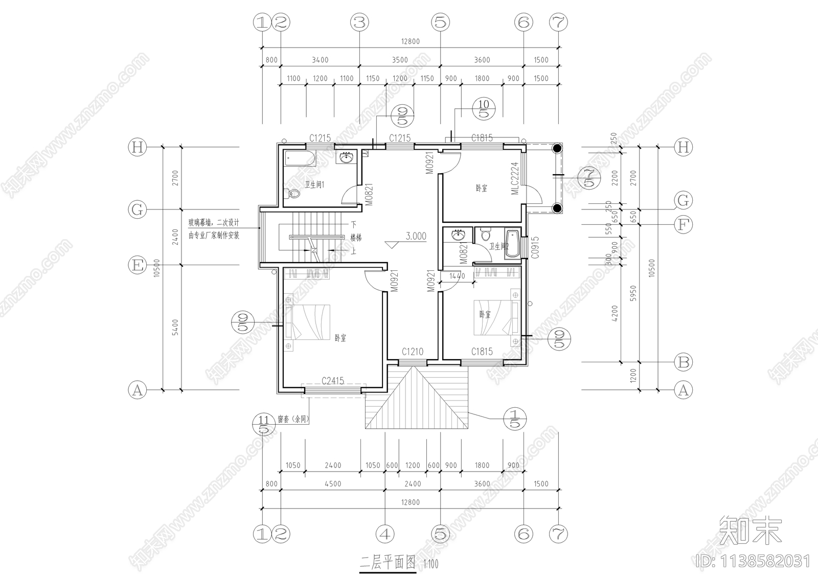 三层农村别墅自建房建筑施工图下载【ID:1138582031】