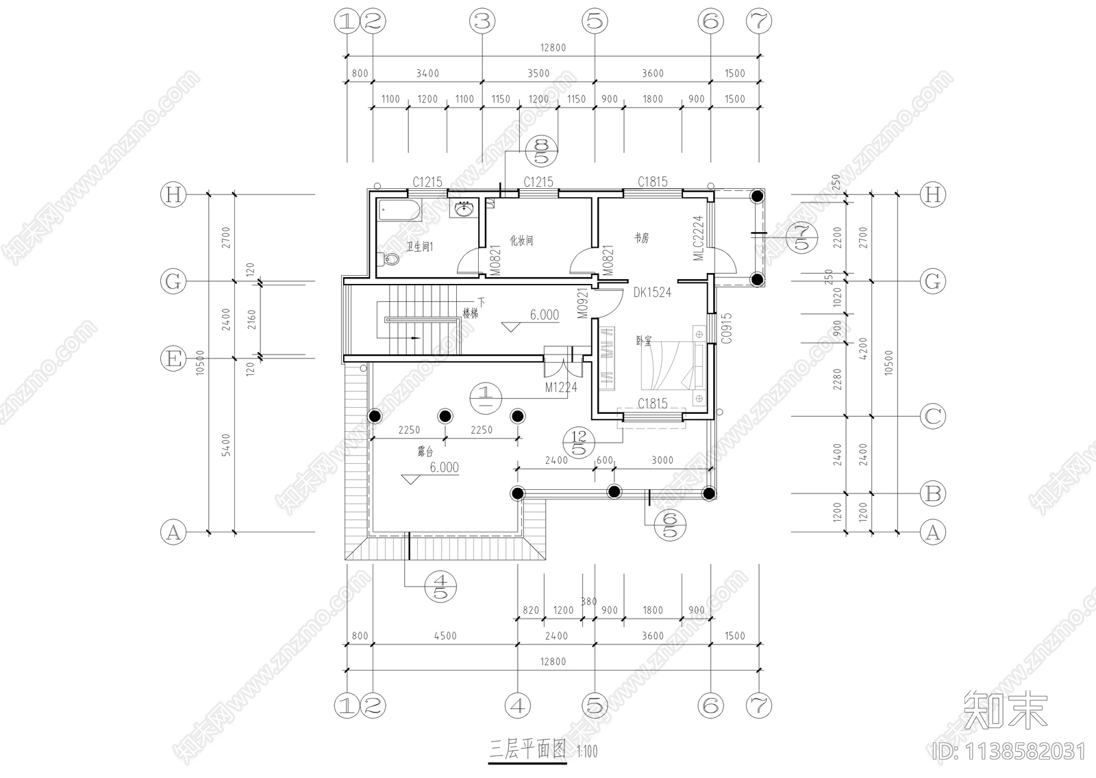 三层农村别墅自建房建筑施工图下载【ID:1138582031】