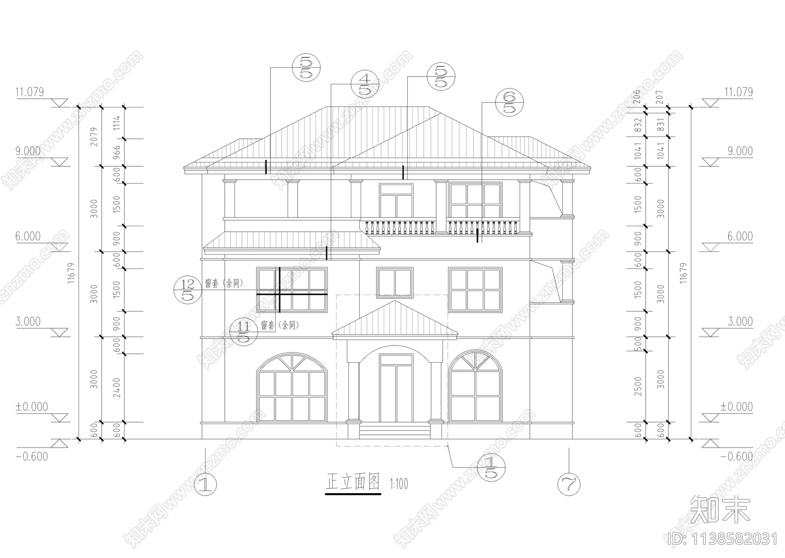 三层农村别墅自建房建筑施工图下载【ID:1138582031】