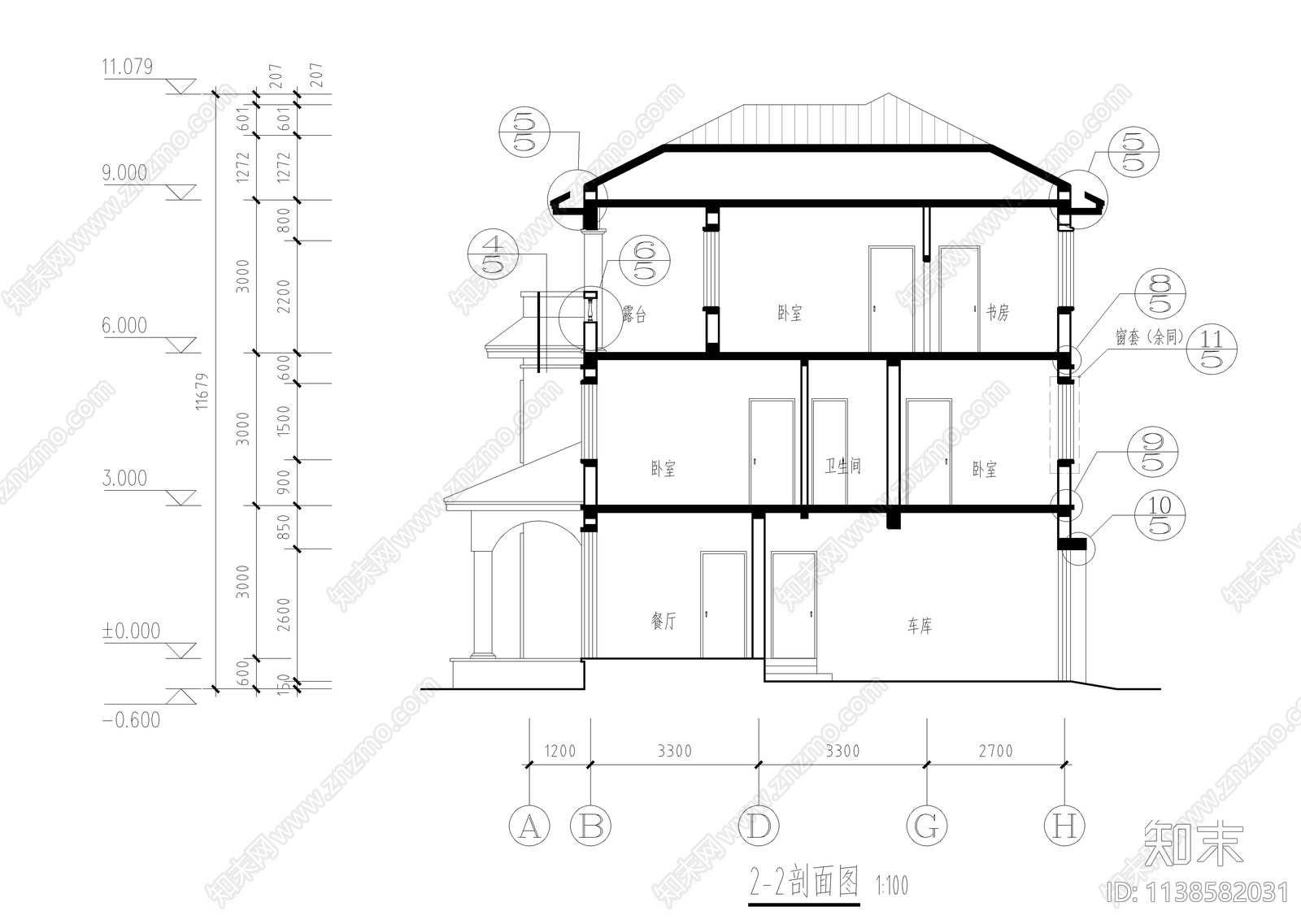 三层农村别墅自建房建筑施工图下载【ID:1138582031】