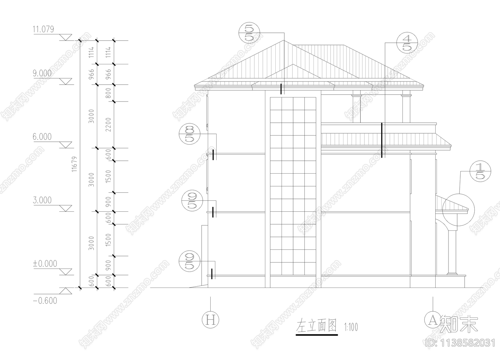 三层农村别墅自建房建筑施工图下载【ID:1138582031】