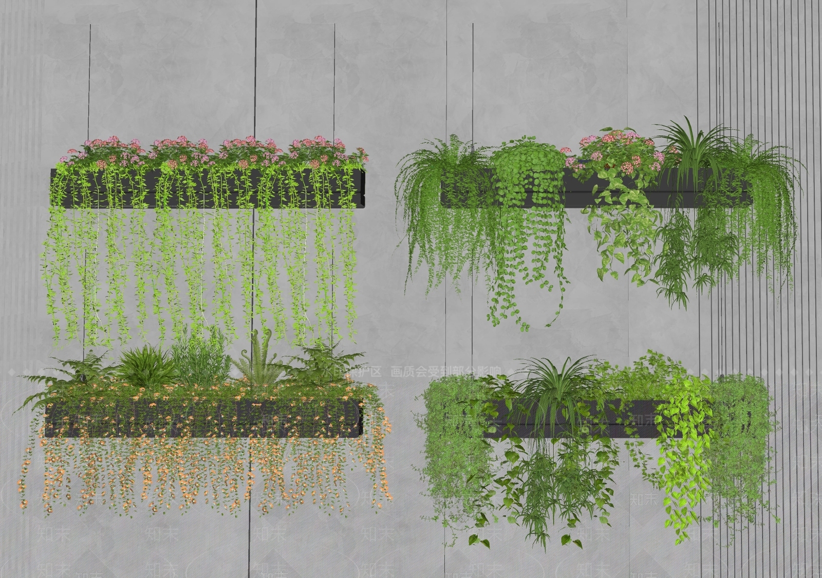 吊篮绿植盆栽SU模型下载【ID:1138591099】