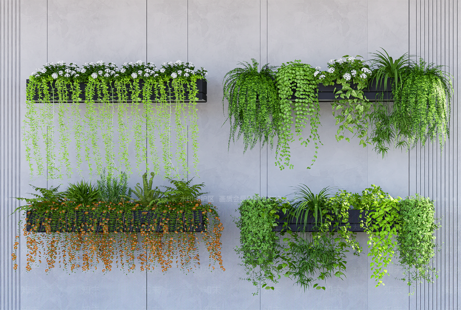 吊篮绿植盆栽SU模型下载【ID:1138591099】