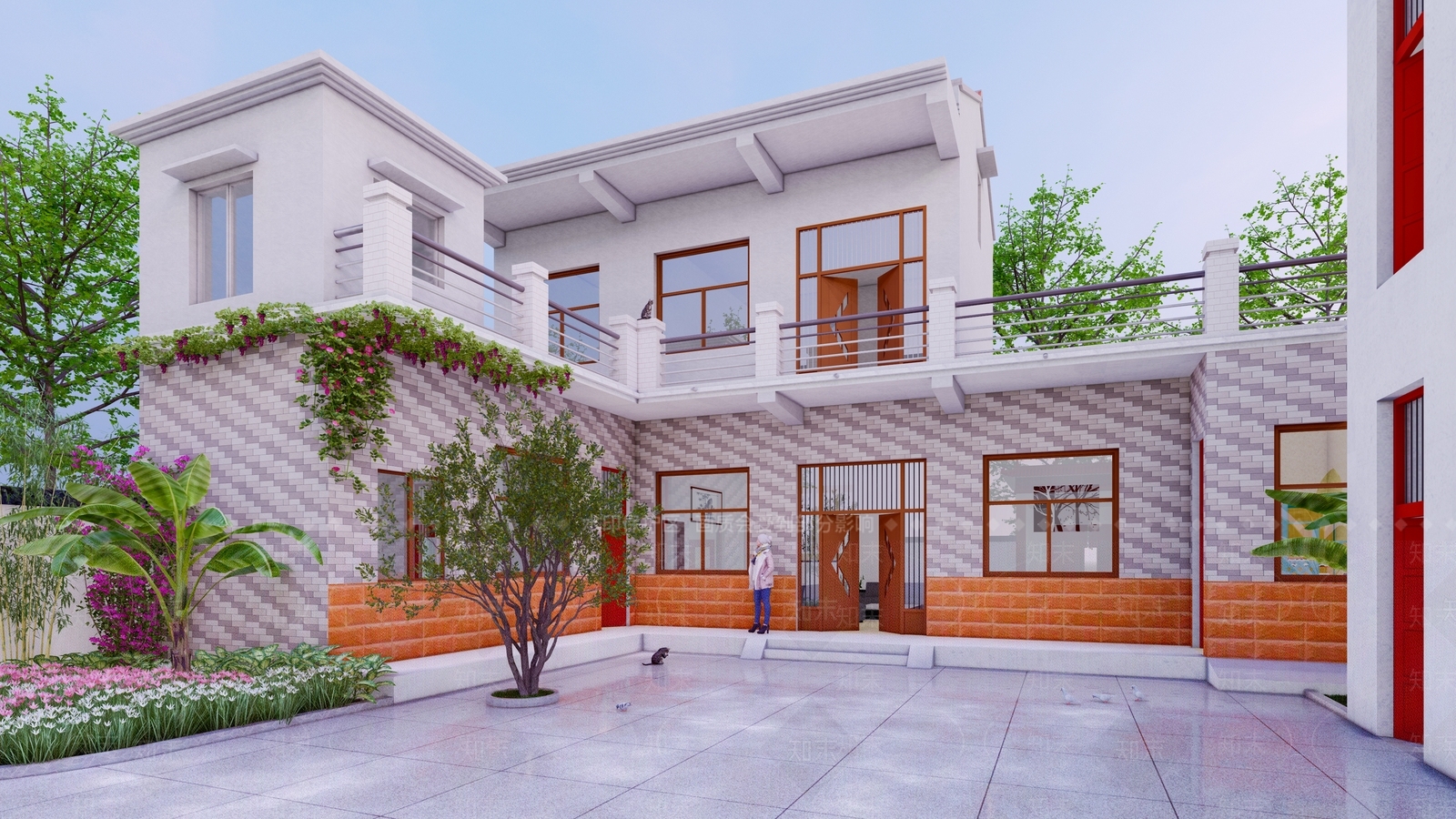 现代农村民房建筑SU模型下载【ID:1138591806】