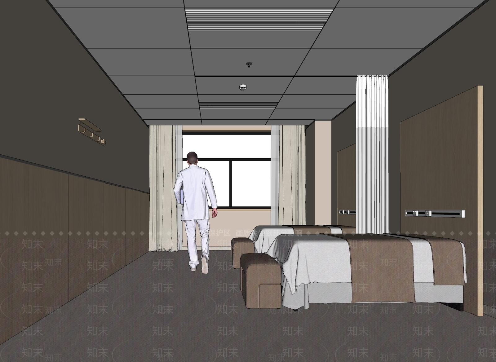 现代医疗空间理疗室SU模型下载【ID:1138592687】