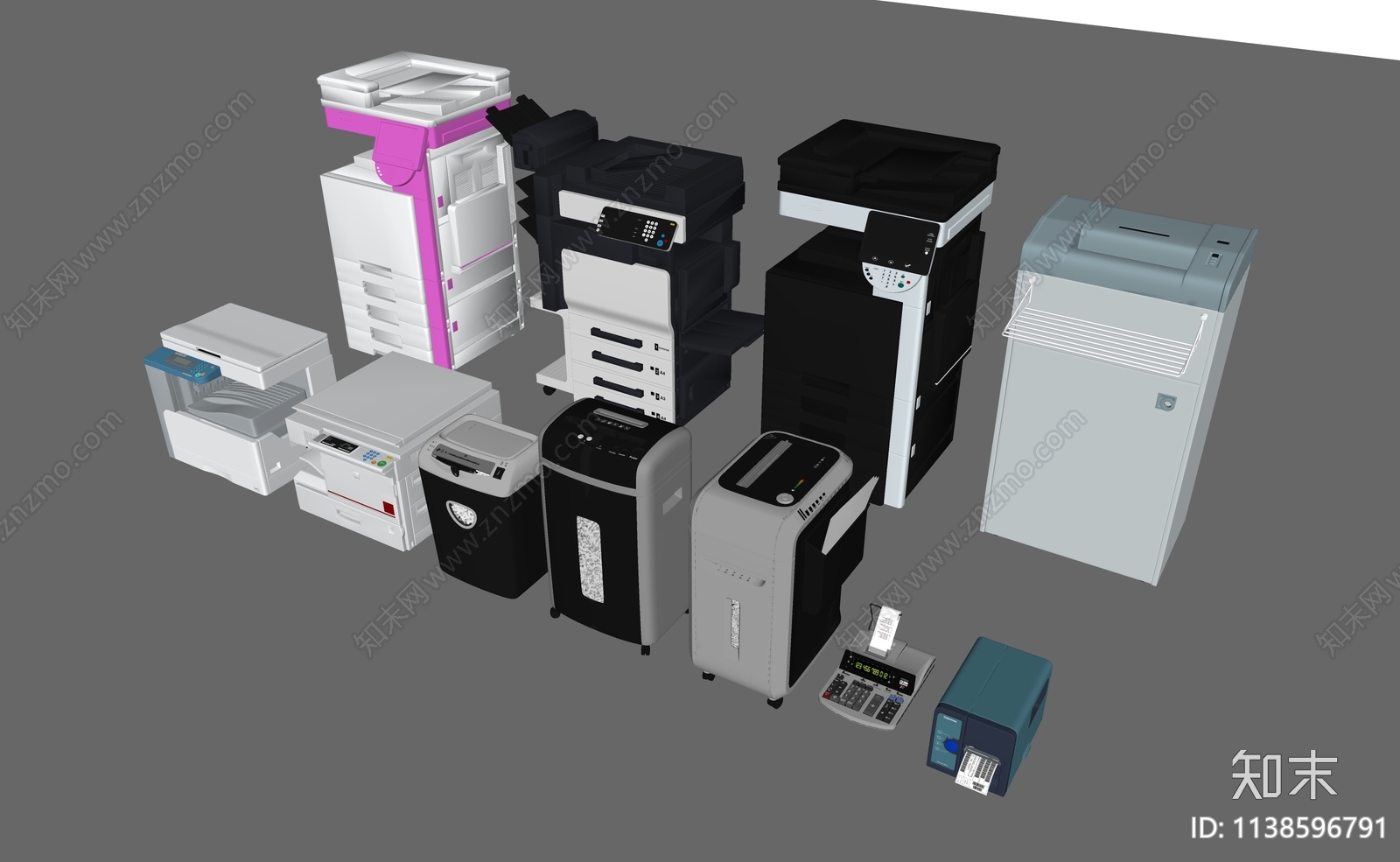 办公室打印机SU模型下载【ID:1138596791】