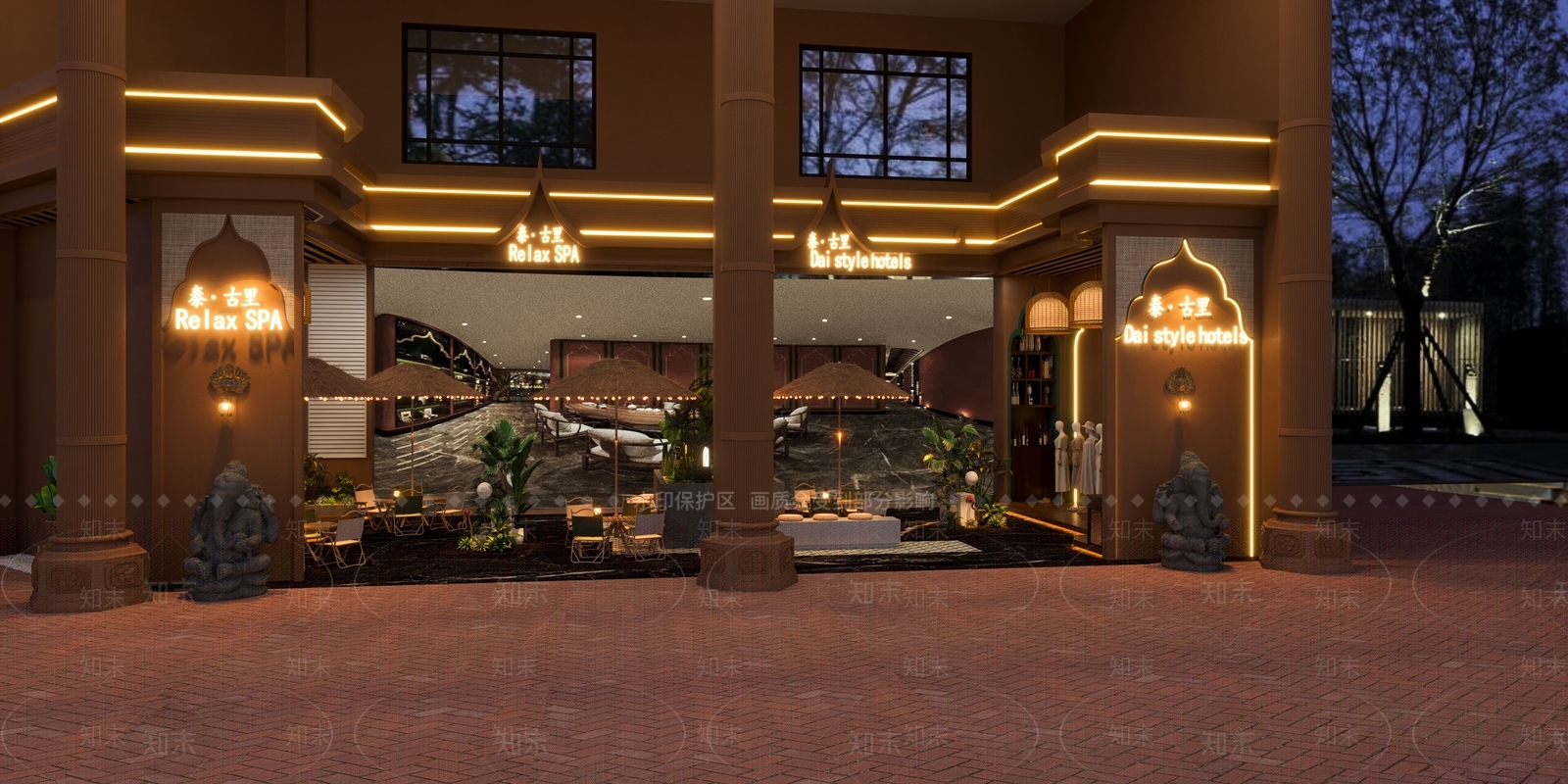 东南亚风足浴店3D模型下载【ID:1138599606】